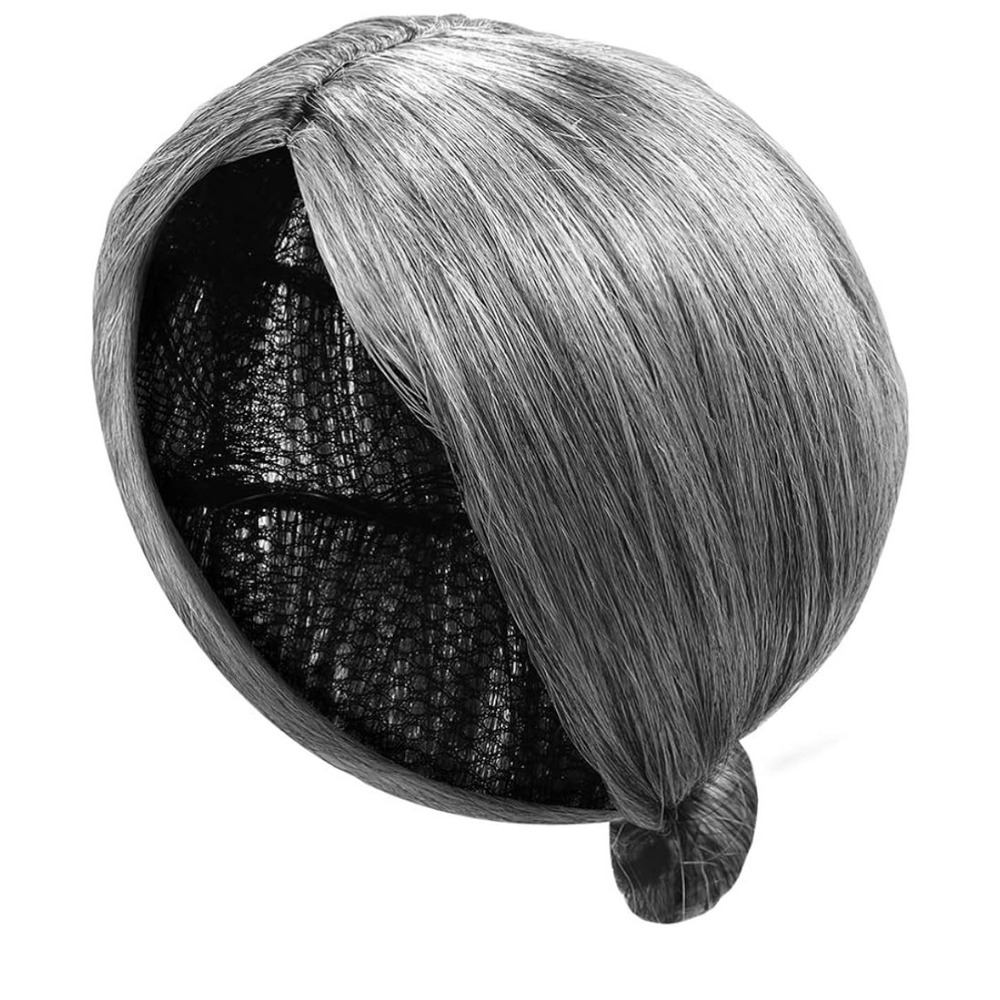NEW Mother/Grandmother Halloween‎ Costume Grey Older Woman Wig with Bun